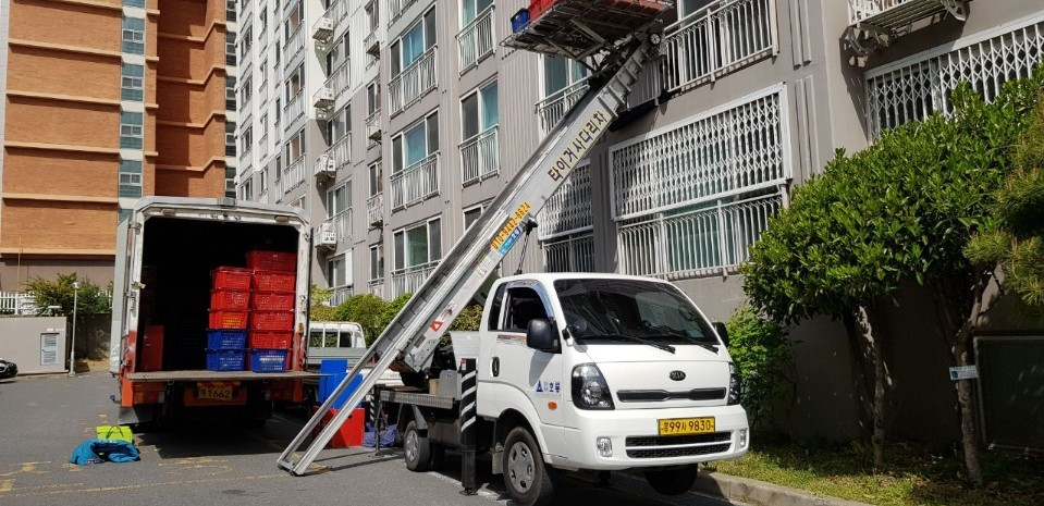 전남광주 아파트 사다리차 이사 현장